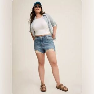 Torrid 3.5" Destructed Denim Shorts